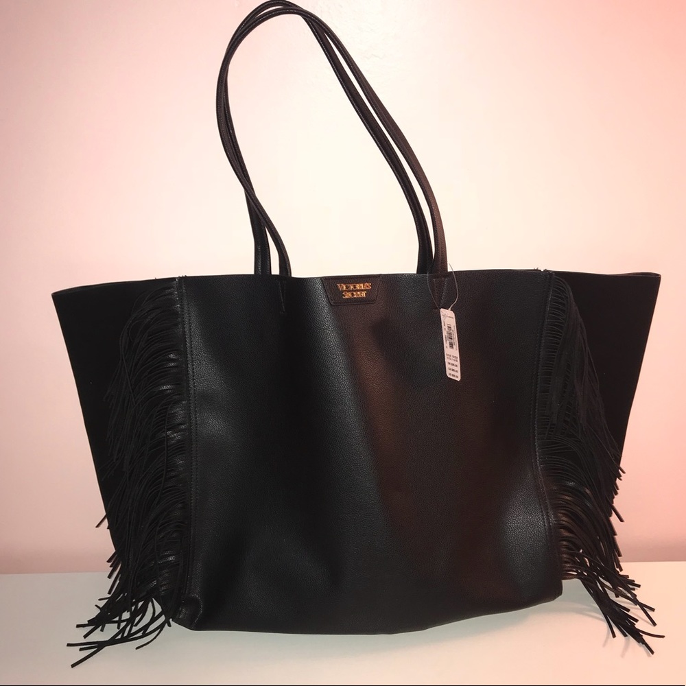 Victoria’s Secret Black Fringe Tote Bag